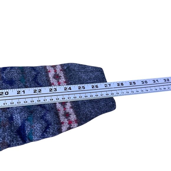 Vintage Gap Sweater Men's Medium Gray Nordic 100% Shetland Wool Crew Pullover - Picture 8 of 10